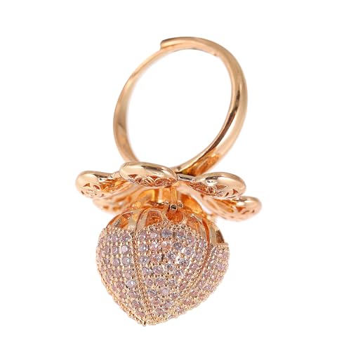 CONGARTENO Verstellbarer Damenring Rosendesign mit Zirkonia Modischer Offener Fingerring Schmuck für Frauen Eleganter Statement ring für Partys und Kostüme von CONGARTENO