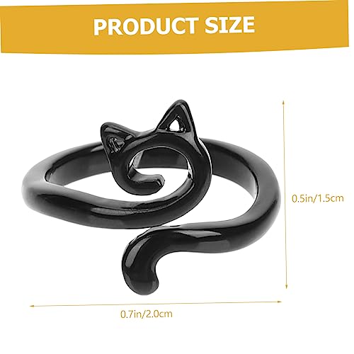 CONGARTENO Verstellbarer Damenring aus Legierung mit Geometrischem Katzenmotiv Offener Fingerring als Modisches Schmuckaccessoire Langlebiger Tier Dekoring Perfektes für Frauen von CONGARTENO