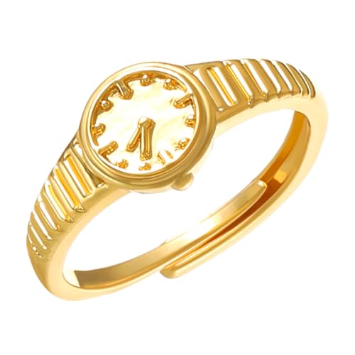 CONGARTENO Verstellbarer Damenschmuck Ring aus Metall Eleganter Offener Fingerring Modisches Accessoire für Alltag Party Hochzeit Vielseitiges Geschenk für Frauen von CONGARTENO