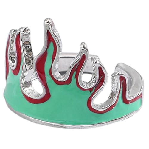 CONGARTENO Verstellbarer Flammenring aus Metall für Damen und Herren Modischer Offener Schmuck mit Feurigem Design Verstellbarer Fingerring Langlebiger Unisex Accessoire für Alltag und Party von CONGARTENO