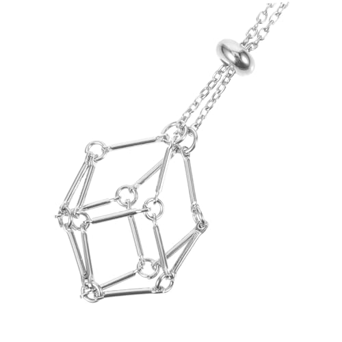 CONGARTENO Verstellbarer Kristallanhänger Halter Metallgeflecht Netzkäfig Schmuckhalter für Natürliche Steinanhänger mit Geflochtener Kordel für Damen und DIY Schmuckgestaltung von CONGARTENO