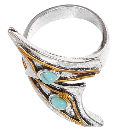 CONGARTENO Verstellbarer Offener Ring Damen Türkis Schmuck Eleganter Statement Fingerring in Blau Individuelles Design für Partys und Stilvolle Outfits von CONGARTENO