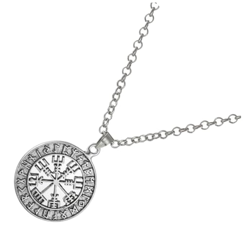CONGARTENO Viking Halskette Herren Retro Nordic Stil Clavicle Chain Anhänger Doppelseitig aus Legierungsmetall Modischer Schmuck für Männer Robust und Langlebig für Partys und Geschenke von CONGARTENO