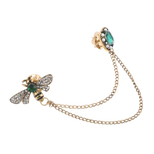 CONGARTENO Bienenbrosche Mit Kristallmotiv Und Quastenketten Anstecknadel Für Herren Und Damen Broschenschmuck Für Jacken Und Kragen Geeignet Für Geburtstagsfeier Und Jahrestag von CONGARTENO