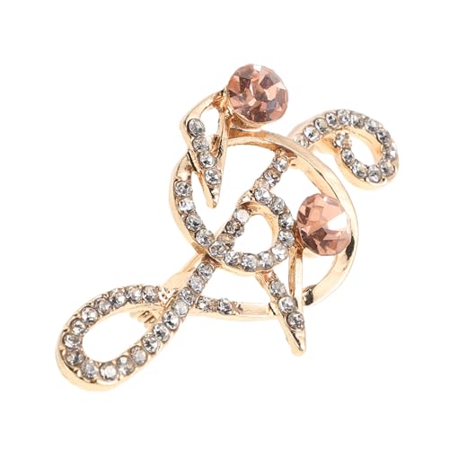 CONGARTENO Vintage Damen Brosche Musiknote mit Strass Veredelt Silberplattiert Modisches Accessoire für Anzüge Cardigans Kleider bei Hochzeiten Partys und Musikfestivals von CONGARTENO