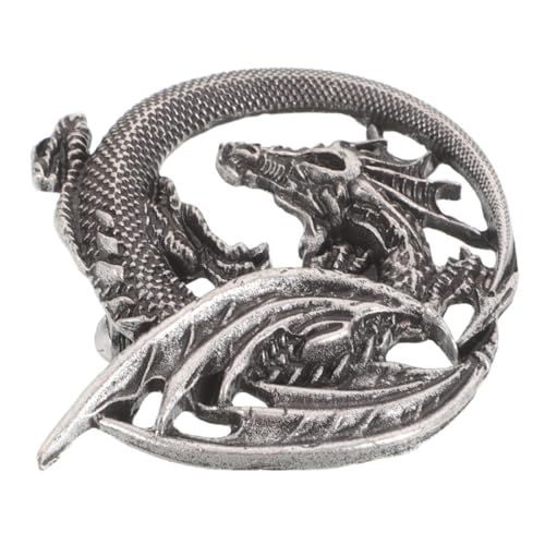 CONGARTENO Vintage Drachenbrosche aus Legiertem Langlebig Farbbeständig Einzigartiges Rock Design Leichter Anstecker für Jacken Mäntel Mittelalterliche Tierbrosche für Männer von CONGARTENO
