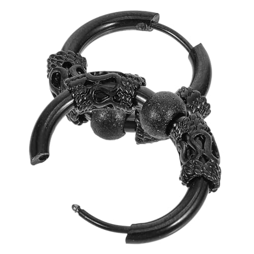 CONGARTENO Vintage Dragon Creolen Ohrringe Schwarz mit Sandkugel Stilvolle Damen Ohrstecker Modischer Schmuck für Alltag und Festtage Geschenkidee für Weihnachten und Geburtstag von CONGARTENO