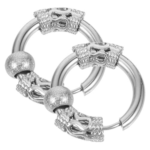 CONGARTENO Vintage Dragon Muster Creolen Ohrringe mit Sandkugel Stilvolle Statement Ohrschmuck für Damen Runde Ohrhänger Vielseitig Kombinierbar für Alltag und Festtage von CONGARTENO