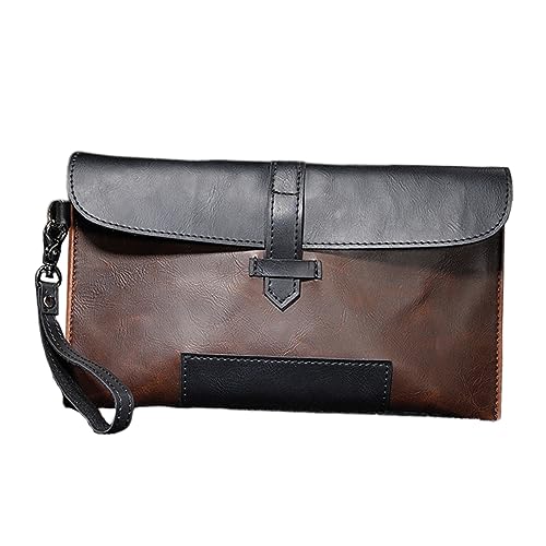 CONGARTENO Vintage Herren Handtasche Aus Pu Mit Reißverschluss Multifunktionale Clutch Für Männer Aufbewahrungstasche Mit Fächern Geeignet Für Geschäftsmänner Und Studenten Farbe von CONGARTENO