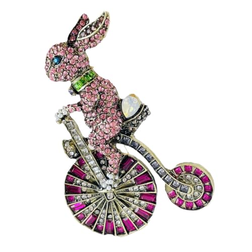 CONGARTENO Vintage Kaninchen Brosche mit Strasssteinen Metall Anstecknadel für Damen Kleidung Brosche Vielseitiger Schmuck für Blazer Schal und Hut Langlebig von CONGARTENO