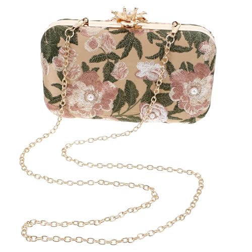 CONGARTENO Vintage Stickerei Clutch Damen Abendtasche Kleine Handtasche mit Kette Elegant für Hochzeit Party und Prom Stilvolle Schultertasche Handgefertigt Robust und Sicher von CONGARTENO
