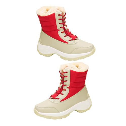 CONGARTENO Warme Damen Schneestiefel mit Schnürung Gefüttert Rutschfeste Gummisohle Modisch Langlebig und Komfortabel für Herbst und Winter Geeignet für Frauen Mädchen und Alltagsspaziergänge von CONGARTENO