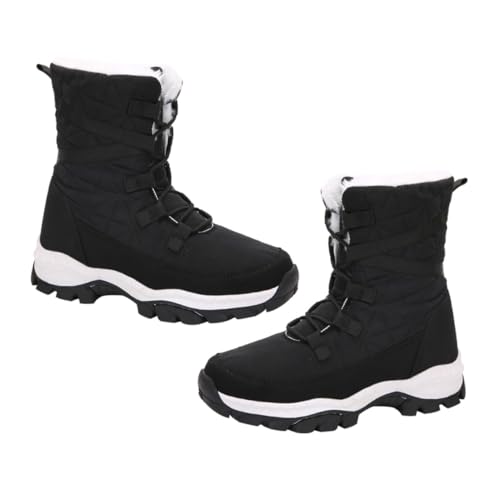 CONGARTENO Warme Damen Winterschuhe Schneestiefel Geschnitten Bequeme Outdoor Boots Wärmend Elastisch Langstrecken Geeignet Schwarz von CONGARTENO