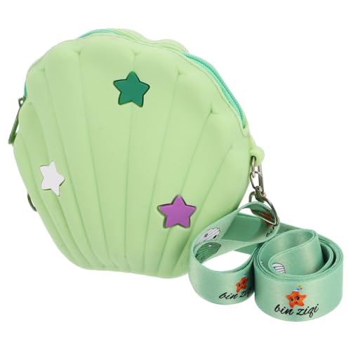 CONGARTENO Wasserdichte Muschel Crossbody Handtasche mit Reißverschluss Modische Schultertasche für Erwachsene Mittlere Große Kapazität für Telefon Schlüssel und Münzen Grünes Silikonmaterial von CONGARTENO