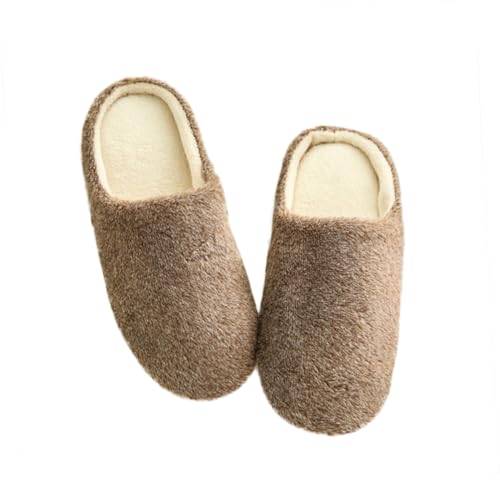 CONGARTENO Weiche Geräuscharme Hausschuhe für Damen und Herren Gefüttert mit Baumwollvlies Rutschfest Ultraleicht für Winter und Zuhause Kaffee Farbton von CONGARTENO
