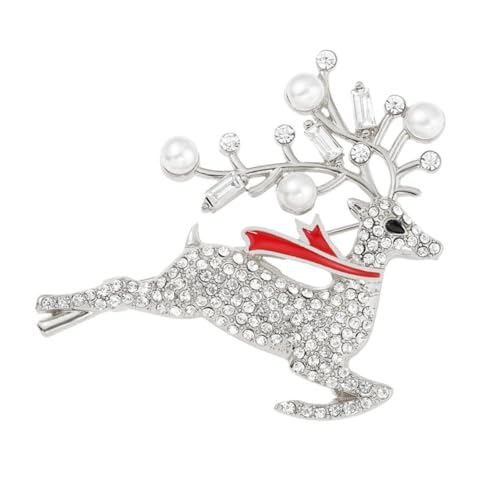 CONGARTENO Weihnachtliche Brosche aus Legierung mit Funkelnden Strasssteinen Modischer Anstecker für Damen Leichter Schmuck für Kleidung Jacken Taschen Festliches Accessoire von CONGARTENO