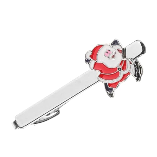 CONGARTENO Weihnachtliche Santa Claus Krawattenklammer für Männer Dekorativer Krawattenclip für Standardkrawatten Einfach zu Befestigen Festliches Accessoire für Partys Bankette und von CONGARTENO