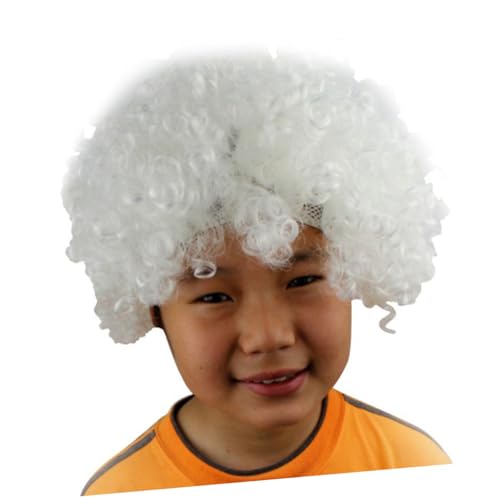 CONGARTENO Weiße Cosplay Clown Perücke Elastische Karnevalskostüm Perücke für Erwachsene und Atmungsaktive Masquerade Verkleidung für Halloween Weihnachten und Fasching von CONGARTENO
