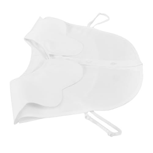 CONGARTENO Weißer Chiffon Fake Collar Damen Abnehmbar Rundhals Wellenkante Elegant Leicht Atmungsaktiv Stylischer Falscher Kragen für Frischen Look von CONGARTENO