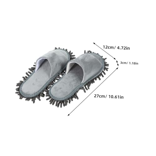 CONGARTENO Winter Chenille Mop Slipper Unisex Waschbare Reinigungsschuhe mit Offenem Zehenbereich Rutschfest Warm für Fliesenböden Praktische Hausschuhe für Hausputz und Alltag von CONGARTENO