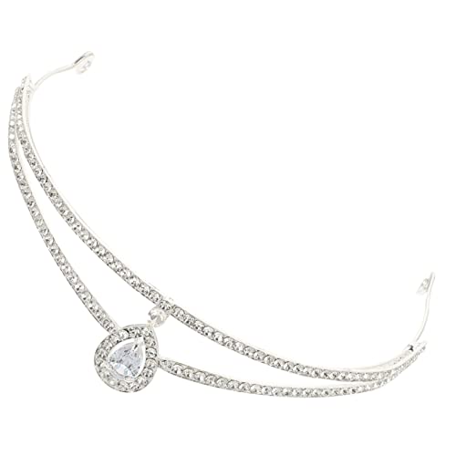 CONGARTENO Wunderschöne Strass Krone Tiara für Frauen Hochzeit Haarschmuck Glitzerndes Geburtstags und Partyaccessoire Verstellbar für Prom Brautdusche und Festliche Anlässe von CONGARTENO