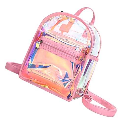 CONGARTENO Zarter Mini Rucksack für Holografischer Handtaschen Rucksack Transparent Schillernd für Partys Veranstaltungen Multifunktionale Umhängetasche von CONGARTENO