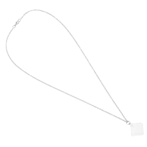 CONGARTENO Zierliche Damen Halskette mit Transparentem Eiswürfel Anhänger Modischer Schmuck für Teenager Hautfreundlich und Vielseitig Kombinierbar zu Geburtstag und Weihnachten von CONGARTENO