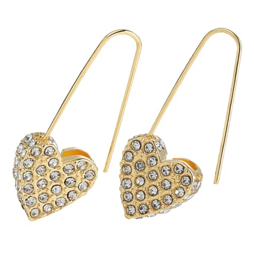 CONGARTENO Zircon Herz Sicherheitsnadel Ohrringe für Frauen Modische Ohrstecker mit Funkelndem Zirkonia Leichte Legierung Auffälliges Design für Mehrere Ohrlöcher Elegantes Accessoire von CONGARTENO