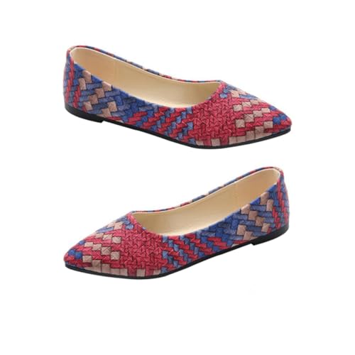 CONGARTENO rutschfeste Damen Ballerina Flats mit Spitz Zulaufender Zehenpartie Stylische Flache Loafers aus Atmungsaktivem PU Leichter Bequemer Schuh für Alltag und Freizeit Damenschuhe für von CONGARTENO
