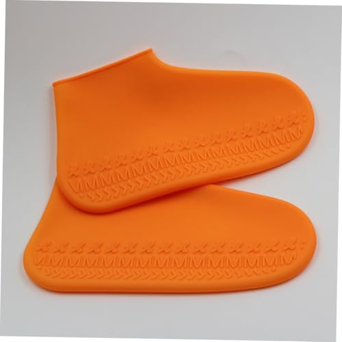 CONGARTENO wasserdichte Silikon Schuhüberzieher Unisex Regenschutz Überschuhe rutschfest Strapazierfähig Leicht Für Outdoor Aktivitäten Wie Wandern Klettern Angeln Orange von CONGARTENO