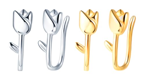 CONILOK 2 Paare Tulpen Ohrringe Silber 925 Stecker Ohrstecker Ohrhänger Damen Schmuck Ohrring Kleine Geschenke für Frauen Mädchen Beste Freundin Mutter Geburtstag Hochzeit Weihnachtstag Valentinstag CONILOK 2 Paare Tulpen Ohrringe Silber 925 Stecker Ohrstecker Ohrhänger Damen Schmuck Ohrring Kleine Geschenke für Frauen Mädchen Beste Freundin Mutter Geburtstag Hochzeit Weihnachtstag Valentinstag von CONILOK