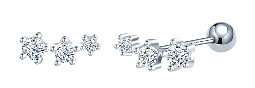 CONILOK 5 Krallen Zirkon Ohrringe Silber 925 Stecker Ohrstecker Ohrhänger Silber Damen Schmuck Ohrring Geschenke für Frauen Mädchen Beste Freundin Mutter Geburtstag Hochzeit Weihnachtstag Valentinstag von CONILOK
