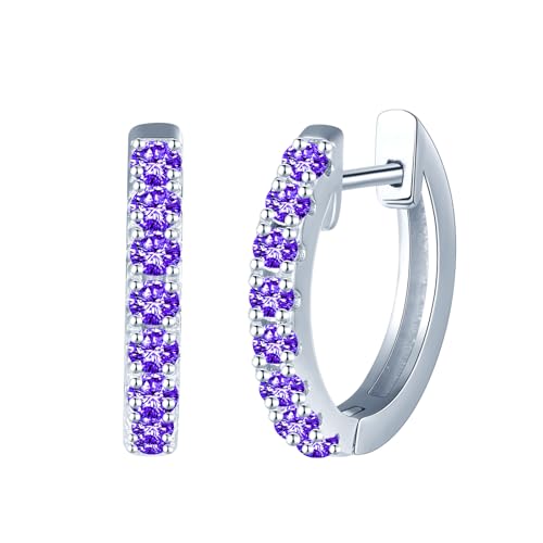 CONILOK Ohrringe Silber 925 Creolen Damen Ohrringe 12mm Ohringe Mittelgroß Zirkonia Ohrring Lila Ohrschmuck Geschenk für Sie Frauen Freundin Frau Teenager Mädchen Geburtstag Muttertag Weihnachtstag CONILOK Ohrringe Silber 925 Creolen Damen Ohrringe 12mm Ohringe Mittelgroß Zirkonia Ohrring Lila Ohrschmuck Geschenk für Sie Frauen Freundin Frau Teenager Mädchen Geburtstag Muttertag Weihnachtstag von CONILOK
