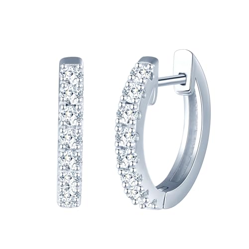 CONILOK Ohrringe Silber 925 Creolen Damen Ohrringe 12mm Ohringe Mittelgroß Zirkonia Ohrring Silber Ohrschmuck Geschenk für Sie Frauen Freundin Frau Teenager Mädchen Geburtstag Muttertag Weihnachtstag von CONILOK
