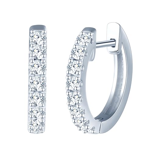 CONILOK Ohrringe Silber 925 Creolen Damen Ohrringe 14mm Ohringe Groß Zirkonia Ohrring Silber Ohrschmuck Geschenk für Sie Frauen Freundin Teenager Mädchen Geburtstag Muttertag Hochzeit Weihnachtstag von CONILOK