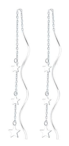 CONILOK Stern Auszugstyp Ohrringe Silber 925 Stecker Ohrstecker Ohrhänger Silber Damen Schmuck Ohrring Geschenke für Frauen Mädchen Freundin Mutter Geburtstag Hochzeit Weihnachtstag Valentinstag von CONILOK