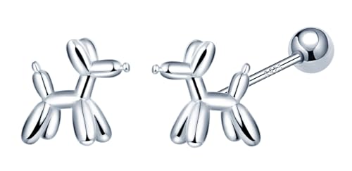 CONILOK Tier Ohrringe 925 Stecker Dackel Hund Ohrstecker Silber mit Schraubverschluss Damen Schmuck Ohrring Geschenke für Frauen Mädchen Freundin Mutter Geburtstag Weihnachtstag Valentinstag von CONILOK
