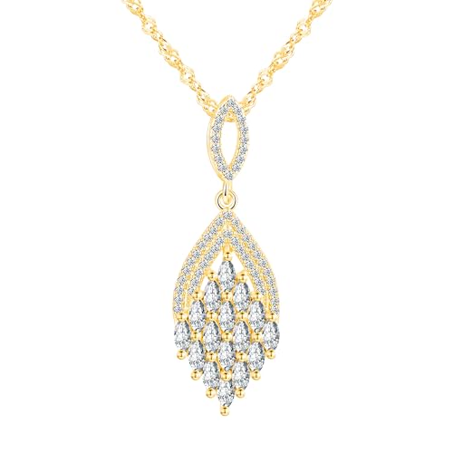 CONILOK Zirkonia Blatt Halskette Damen, Kette Silber 925 mit Anhänger, Ästhetik Glänzend Y-Halsketten für Frauen Bräute Brautjungfer, Geburtstage Hochzeit Fantasie Schmuck für Mama Frau Freundin Gold CONILOK Zirkonia Blatt Halskette Damen, Kette Silber 925 mit Anhänger, Ästhetik Glänzend Y-Halsketten für Frauen Bräute Brautjungfer, Geburtstage Hochzeit Fantasie Schmuck für Mama Frau Freundin Gold von CONILOK