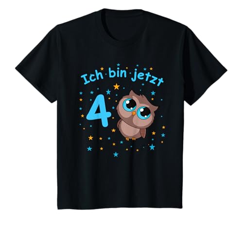 Kinder 4. Geburtstag Junge Eule T-Shirt Kinder 4. Geburtstag Junge Eule T-Shirt von CONLEE