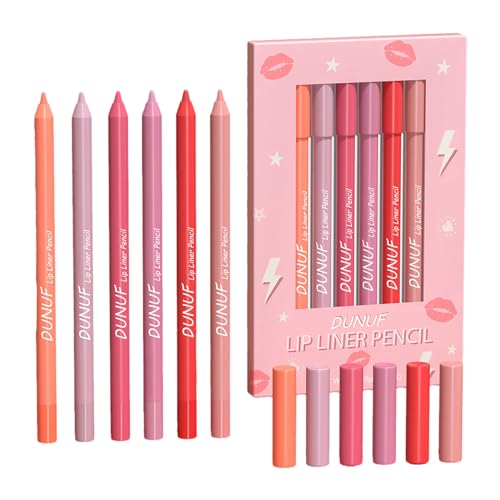 Lipliner-Set, 6 Stück Lippenflecken-Markierungsstift, Tragbarer Lipliner-Fleck, Lipliner-Stift zum sanften Auftragen für Frauen, Geschenk für Freundin, Schwester zum Geburtstag, Jahrestag Coobaa von COOBAA