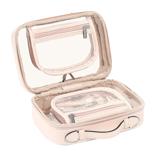 Reise-Kosmetiktasche, transparente, wasserdichte Make-up-Tasche, transparente Toilettenartikel-Organizer-Tasche, Make-up-Organizer-Tasche mit großem Fassungsvermögen, Reise-Kosmetiktasche für Hautpfle von COOBAA