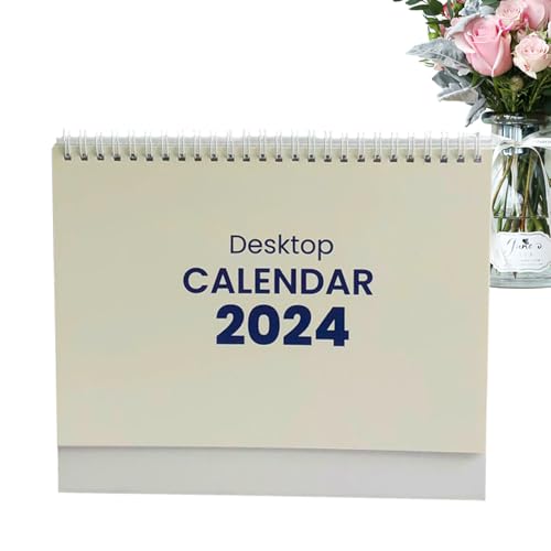Tischkalender 2024, 12 monatliche Tischkalender, Januar 2024 – Dezember 2024, 22,9 x 17,8 cm Schleifkalender, Ihr persönlicher Tagesplaner für den Schreibtisch zu Hause Coobaa von COOBAA