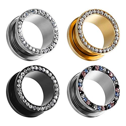 COOEAR Ohr Tunnel Flesh Plugs Piercing Expander Stretchers Ohrringe Stahl Edelstein Frauen Schmuck Größe 8g (3mm) bis 5/8 "(16mm) von COOEAR