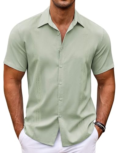 COOFANDY Freizeithemd Herren Kurzarm Freizeit Regular Fit Sommer Hemden Urlaub Hochzeir Hemd hellgrün XXL COOFANDY Freizeithemd Herren Kurzarm Freizeit Regular Fit Sommer Hemden Urlaub Hochzeir Hemd hellgrün XXL von COOFANDY