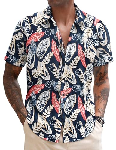 COOFANDY Hawaiihemd Herren Kurzarm Freizeithemd Regular Fit Strand Hawaii Button Down Shirt Floral Sommer Tropical PAT17 XXL COOFANDY Hawaiihemd Herren Kurzarm Freizeithemd Regular Fit Strand Hawaii Button Down Shirt Floral Sommer Tropical PAT17 XXL von COOFANDY