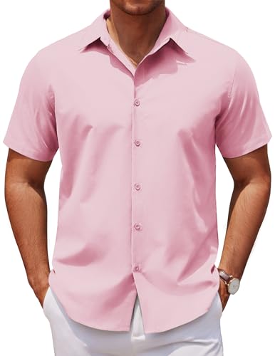 COOFANDY Hemd Herren Kurzarm Leichts Sommer Businesshemd Slim Fit Freizeithemd Button Down Anzug Hemd Männer Business Casual Herren Dunkel Rosa M COOFANDY Hemd Herren Kurzarm Leichts Sommer Businesshemd Slim Fit Freizeithemd Button Down Anzug Hemd Männer Business Casual Herren Dunkel Rosa M von COOFANDY