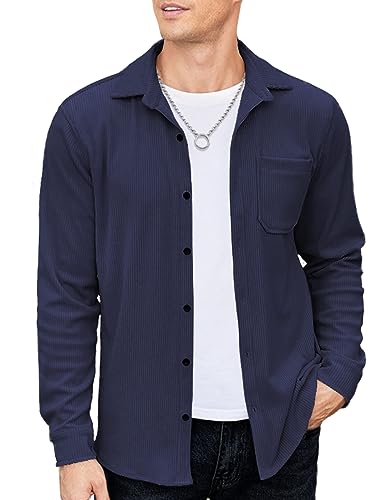 COOFANDY Hemd Herren Langarm CordhemdFreizeithemd Langarmhemd Hemdjacke Cord Hemd Mit Brusttasche Thermohemden Lässig und Bequem Hemd Marineblau M COOFANDY Hemd Herren Langarm CordhemdFreizeithemd Langarmhemd Hemdjacke Cord Hemd Mit Brusttasche Thermohemden Lässig und Bequem Hemd Marineblau M von COOFANDY