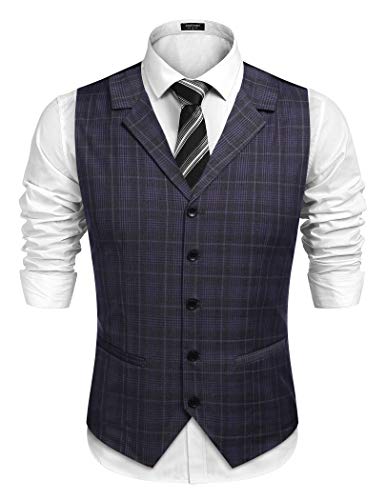 COOFANDY Herren Anzug Vest Slim fit Twill-Kleid-Weste für Hochzeit Abendessen x-Large dunkelgrau von COOFANDY
