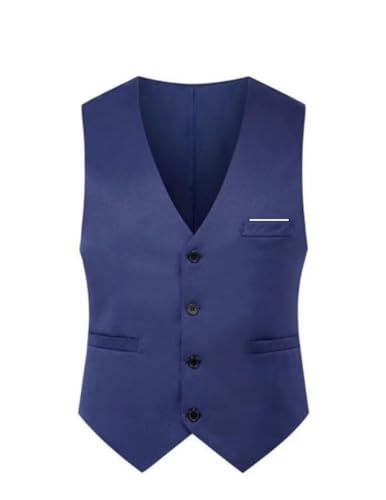 COOFANDY Herren Anzug Weste mit Taschen Anzugweste Ärmellose Weste Businessweste V-Ausschnitt Suit Vest Hochzeitsweste Herrenwesten Gilet Party Blau-Violett S von COOFANDY