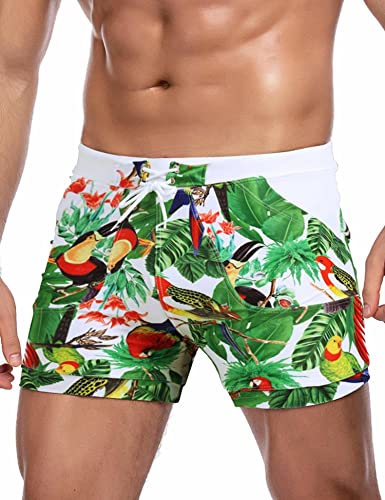 COOFANDY Herren-Badeanzug, Camouflage, schnelltrocknend, Herren-Badehose, Badehose mit Taschen, Kurz-Pat1, L von COOFANDY